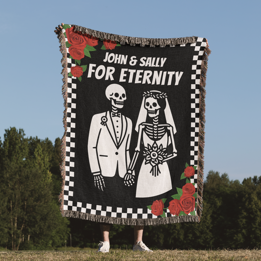 Personalized For Eternity Skeleton Couples Blanket