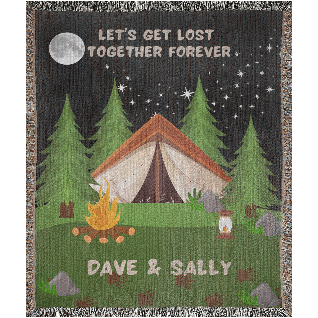 Personalized Get Lost Together Woven Blanket