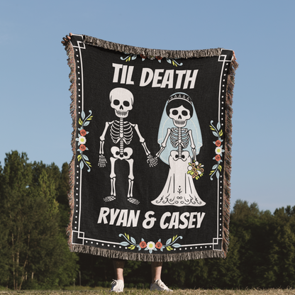 Personalized Skeleton Lovers Til Death Blanket