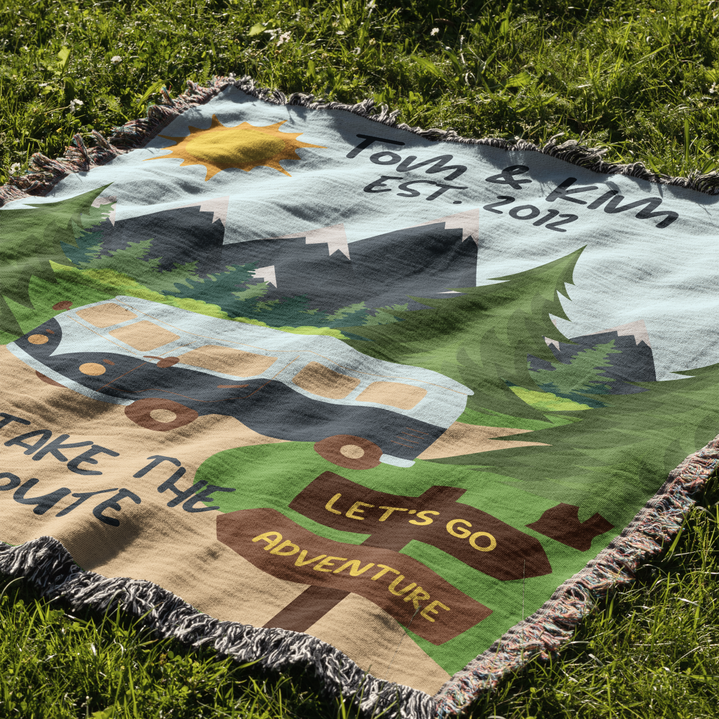 Personalized Road Trippin Woven Blanket